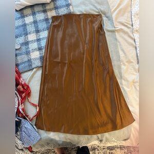 Madewell faux silk skirt